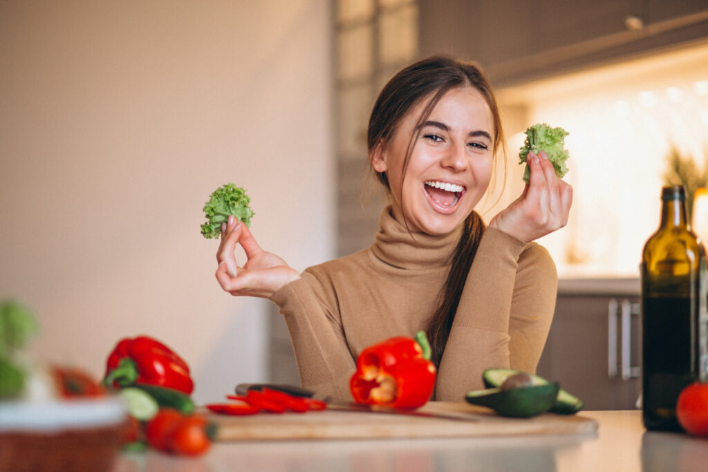 Happy with broccoli